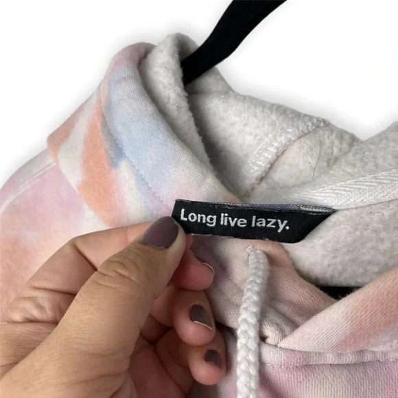 Lazy Pants Long Live Lazy Pink Tie Dye  Hoodie - Picture 9 of 10